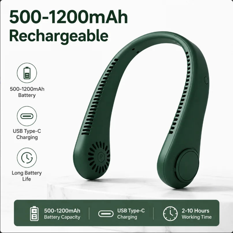Portable Neck Fan USB – Personal Air Cooler