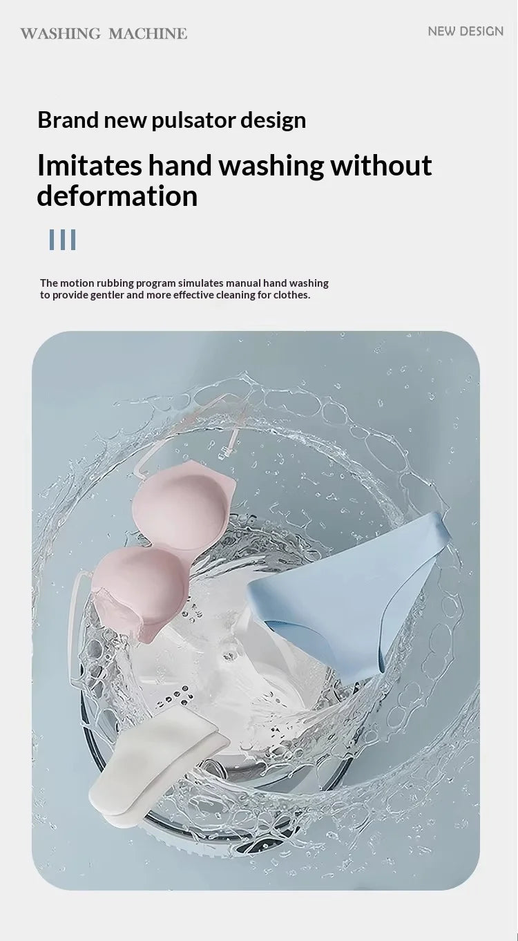 Mini Portable LED  Washing Machine 2L White 2000mAh Rechargeable Turbine Laundry Cup for Children’s Underwear Socks
