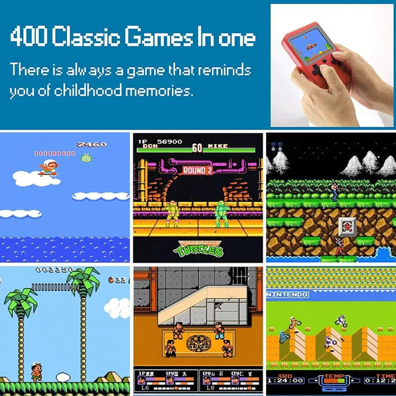 400 In 1 MINI Games Handheld Game Players Portable Retro Video Gaming Console Boy 8 Bit 2.4 Inch Color LCD Screen Games